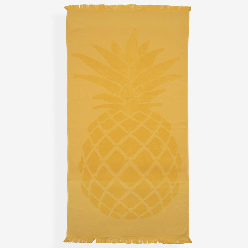 Alectrona yellow One Side Terry Turkish Towel with pineapple figure Urban Pera